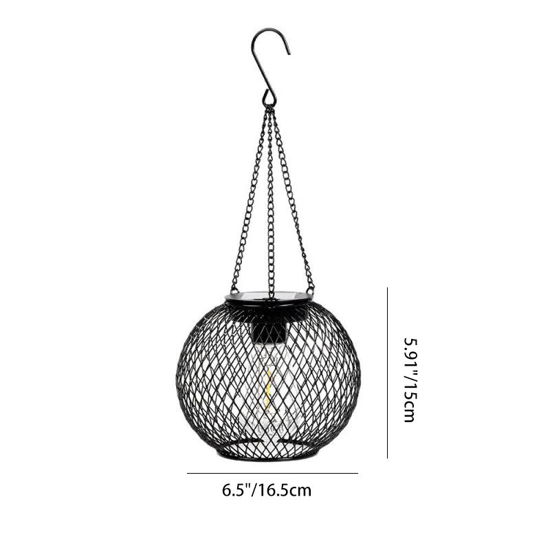 Lumière extérieure LED solaire cylindrique et sphérique en fer minimaliste moderne pour jardin 