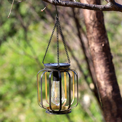 Lumière extérieure LED solaire cylindrique et sphérique en fer minimaliste moderne pour jardin 