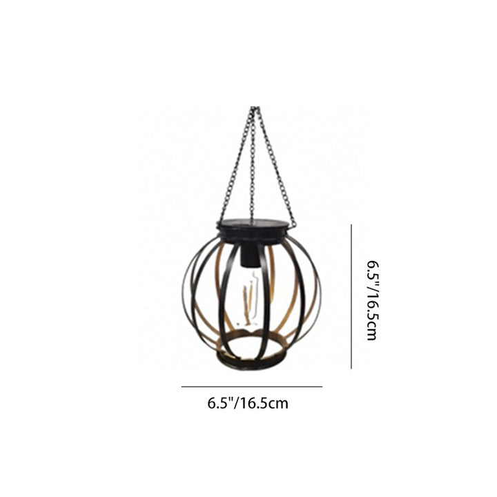 Modern Minimalist Solar Iron Cylindrical And Spherical LED Outdoor Light For Garden