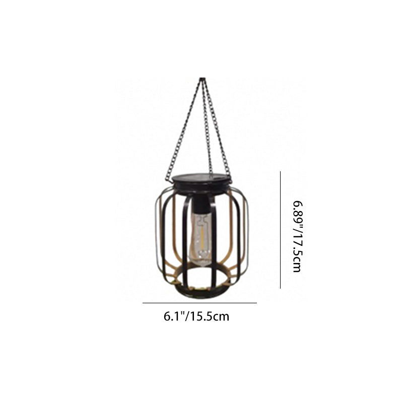 Lumière extérieure LED solaire cylindrique et sphérique en fer minimaliste moderne pour jardin 