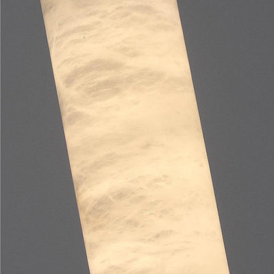 Contemporary Luxury Brass And Alabaster Cylinder LED Pendant Light For Bedroom