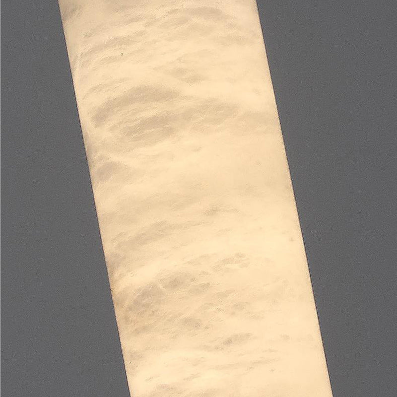 Contemporary Luxury Brass And Alabaster Cylinder LED Pendant Light For Bedroom