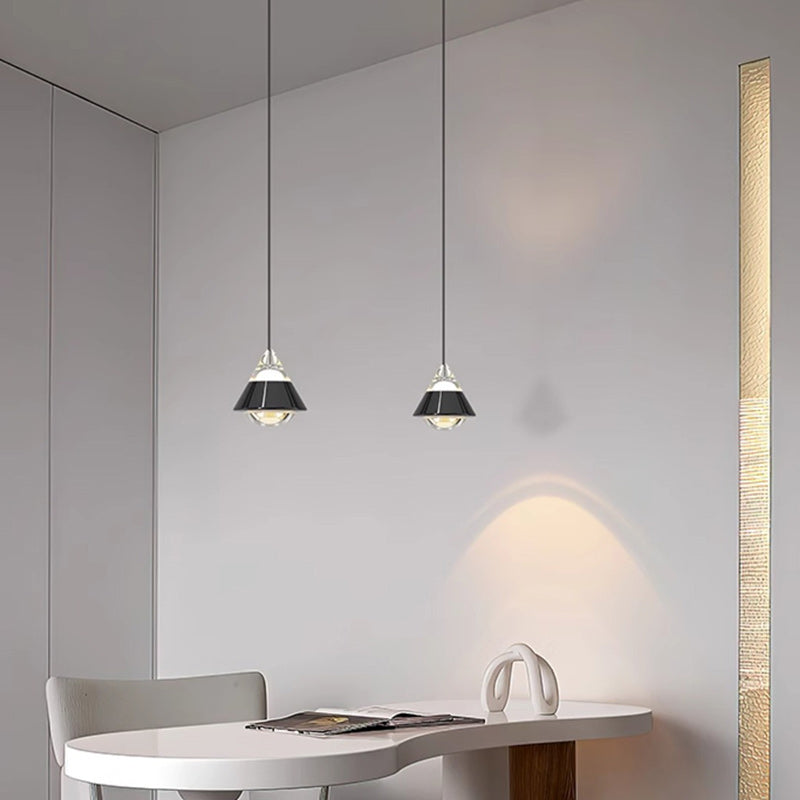 Modern Minimalist Aluminum And Iron Cone Globe LED Pendant Light For Bedroom