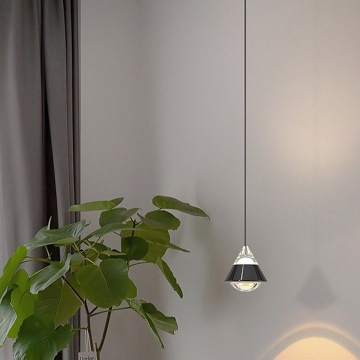Modern Minimalist Aluminum And Iron Cone Globe LED Pendant Light For Bedroom