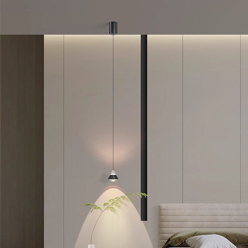 Modern Minimalist Aluminum And Iron Cone Globe LED Pendant Light For Bedroom