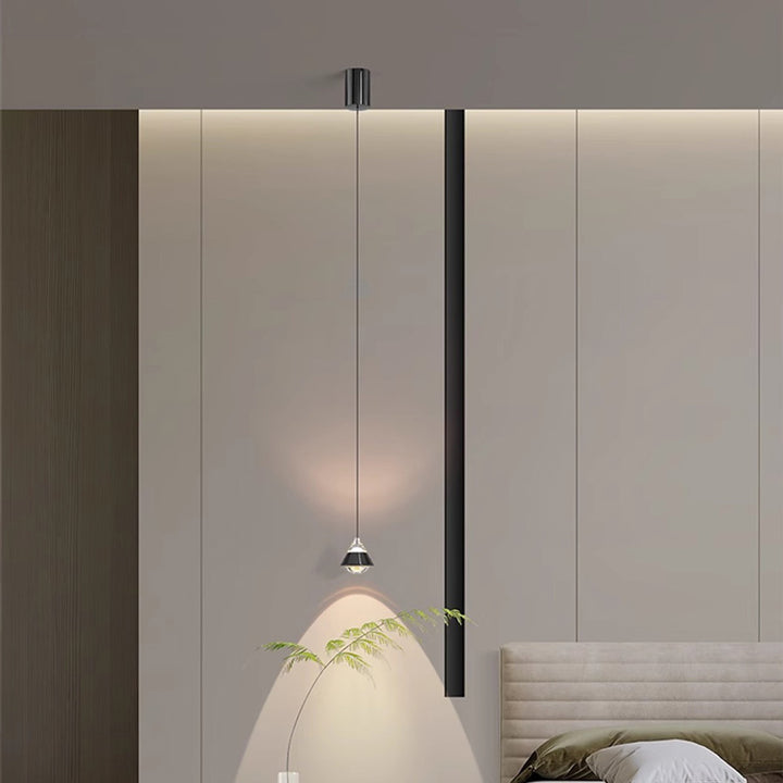 Modern Minimalist Aluminum And Iron Cone Globe LED Pendant Light For Bedroom