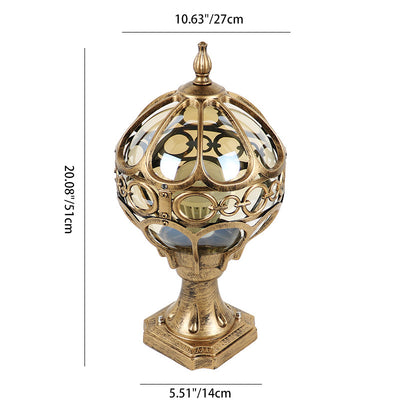 Lanterne extérieure en aluminium traditionnelle française avec globe en verre à 1 lumière pour jardin 