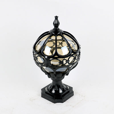 Lanterne extérieure en aluminium traditionnelle française avec globe en verre à 1 lumière pour jardin 