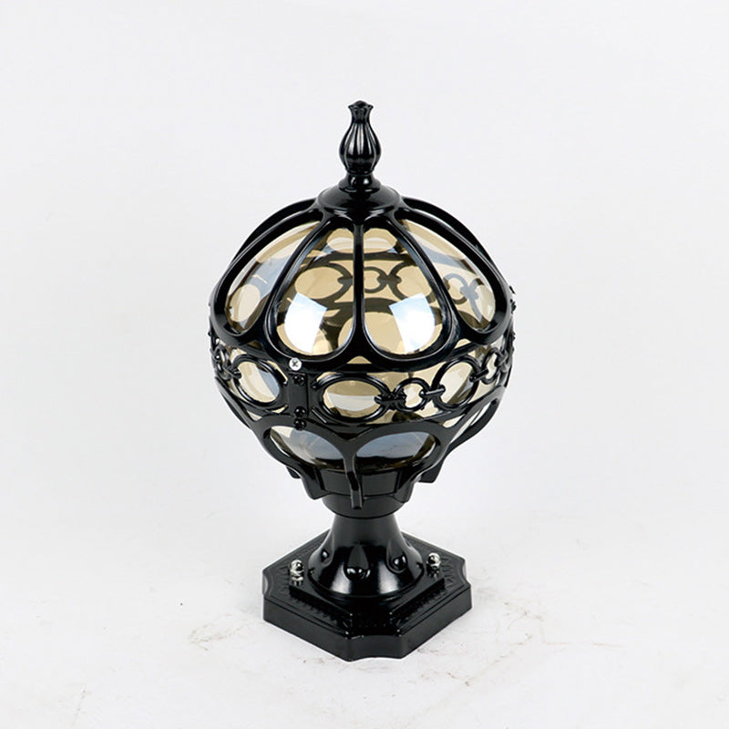 Lanterne extérieure en aluminium traditionnelle française avec globe en verre à 1 lumière pour jardin 