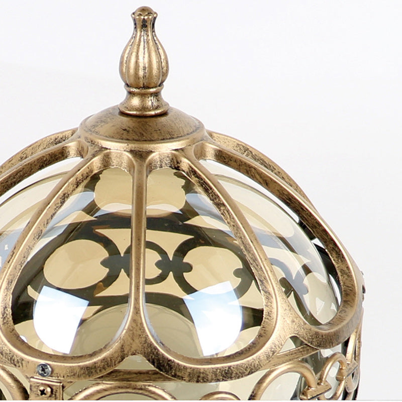 Lanterne extérieure en aluminium traditionnelle française avec globe en verre à 1 lumière pour jardin 