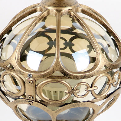 Lanterne extérieure en aluminium traditionnelle française avec globe en verre à 1 lumière pour jardin 