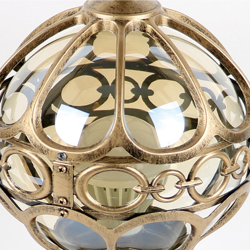 Lanterne extérieure en aluminium traditionnelle française avec globe en verre à 1 lumière pour jardin 