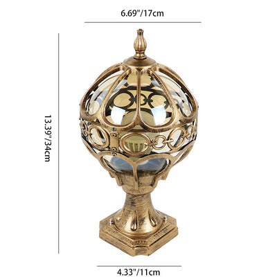 Lanterne extérieure en aluminium traditionnelle française avec globe en verre à 1 lumière pour jardin 