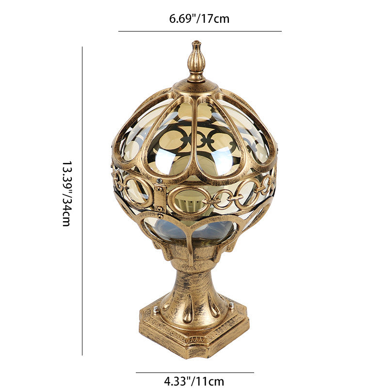 Lanterne extérieure en aluminium traditionnelle française avec globe en verre à 1 lumière pour jardin 
