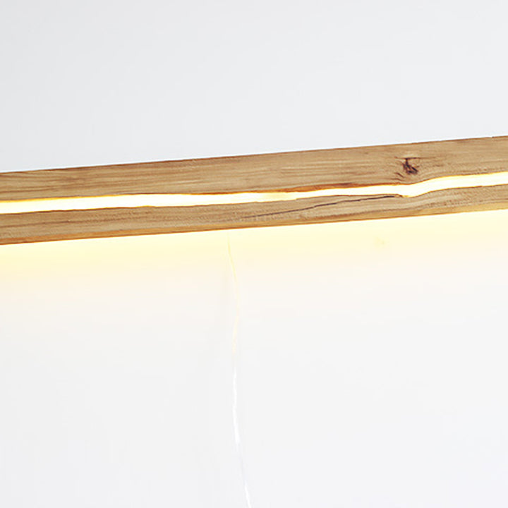 Zeitgenössische nordische Holzharz rechteckige rissige Holzmaserung LED-Wandleuchte für das Wohnzimmer 