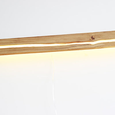 Applique murale LED en résine de bois rectangulaire contemporaine nordique avec grain de bois fissuré pour salon 