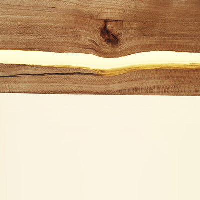 Applique murale LED en résine de bois rectangulaire contemporaine nordique avec grain de bois fissuré pour salon 