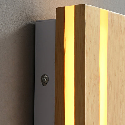 Applique murale LED en résine de bois rectangulaire contemporaine nordique avec grain de bois fissuré pour salon 