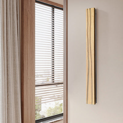 Applique murale LED en résine de bois rectangulaire contemporaine nordique avec grain de bois fissuré pour salon 