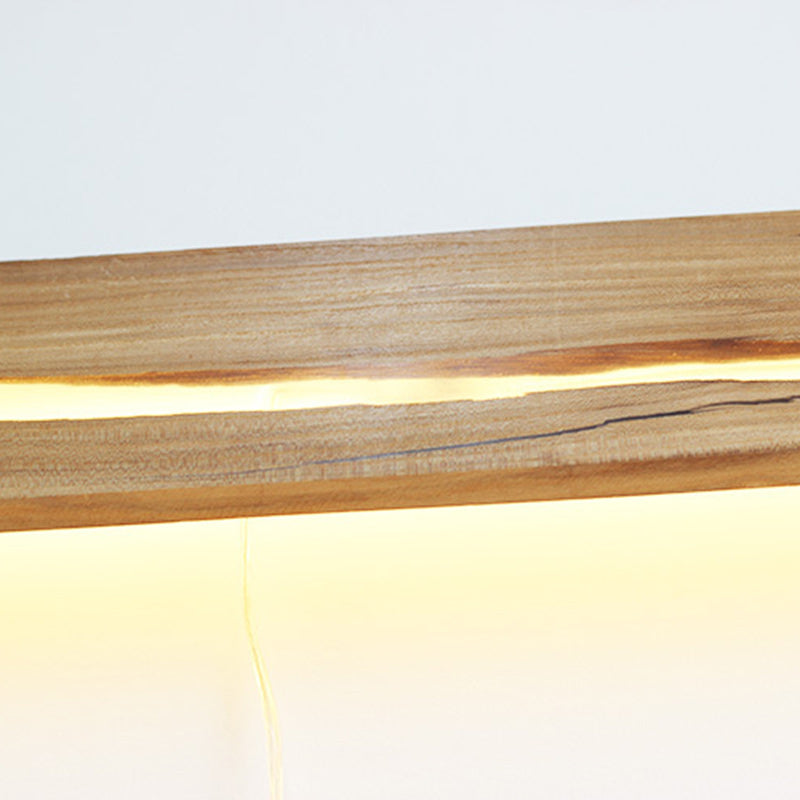 Zeitgenössische nordische Holzharz rechteckige rissige Holzmaserung LED-Wandleuchte für das Wohnzimmer 