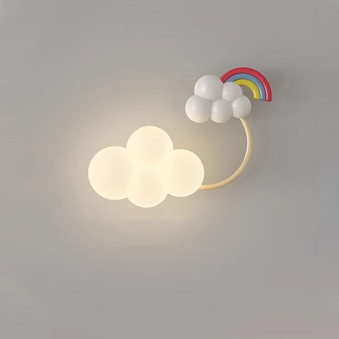 Contemporary Creative Iron &amp; Plastic Cloud-Shaped LED Wall Sconce Lamp For Bedroom