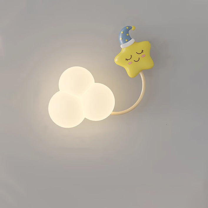 Contemporary Creative Iron &amp; Plastic Cloud-Shaped LED Wall Sconce Lamp For Bedroom
