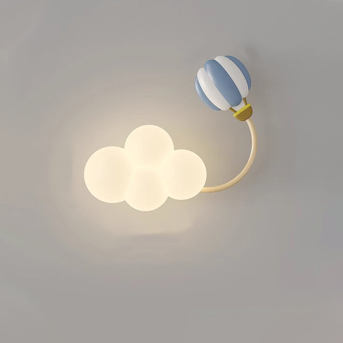 Contemporary Creative Iron &amp; Plastic Cloud-Shaped LED Wall Sconce Lamp For Bedroom
