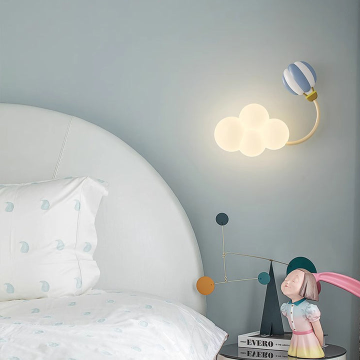 Contemporary Creative Iron &amp; Plastic Cloud-Shaped LED Wall Sconce Lamp For Bedroom