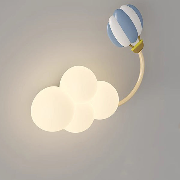 Contemporary Creative Iron &amp; Plastic Cloud-Shaped LED Wall Sconce Lamp For Bedroom