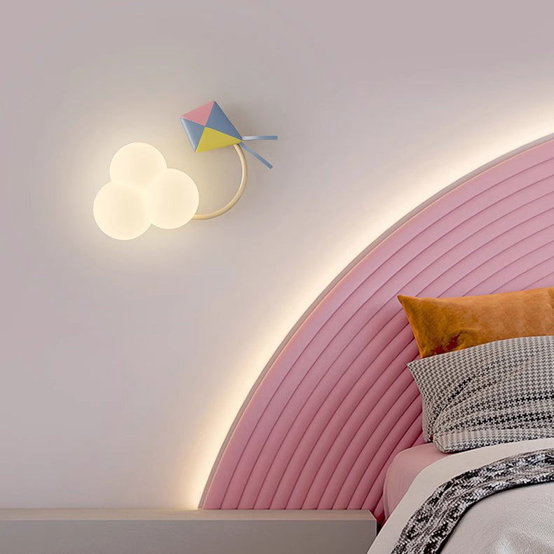 Contemporary Creative Iron &amp; Plastic Cloud-Shaped LED Wall Sconce Lamp For Bedroom