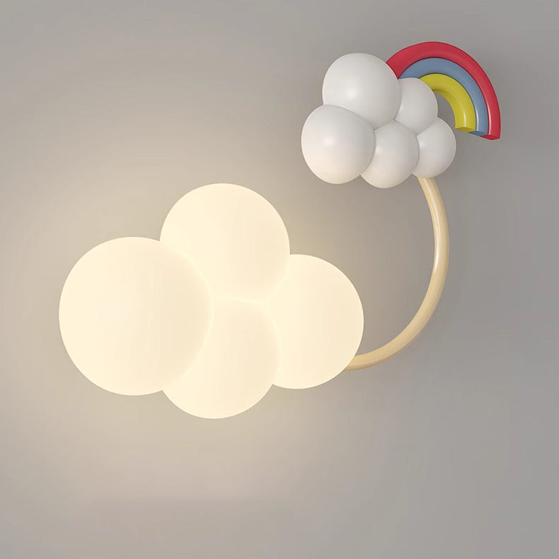 Contemporary Creative Iron &amp; Plastic Cloud-Shaped LED Wall Sconce Lamp For Bedroom