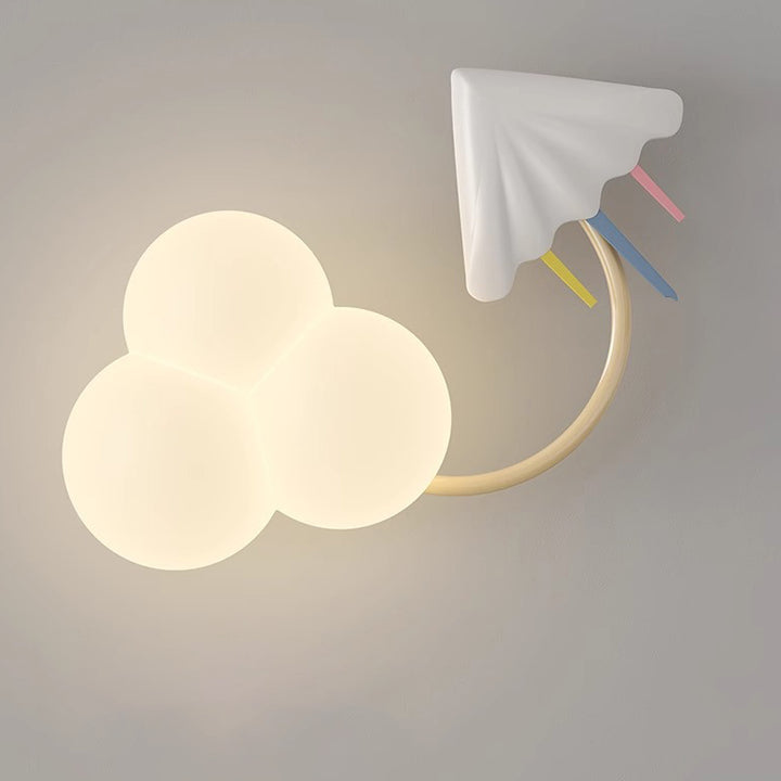 Contemporary Creative Iron &amp; Plastic Cloud-Shaped LED Wall Sconce Lamp For Bedroom