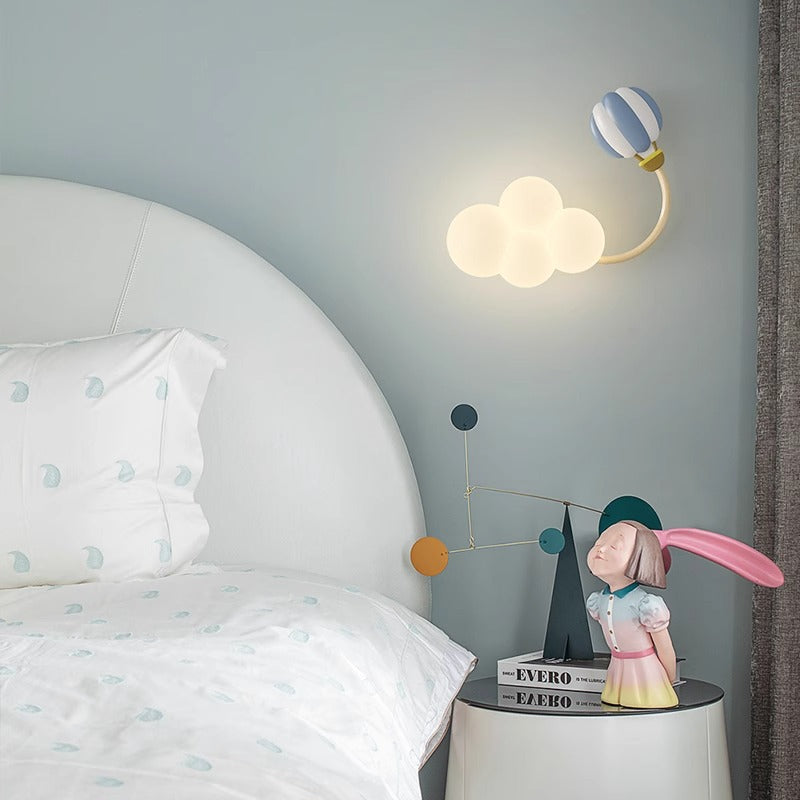 Contemporary Creative Iron &amp; Plastic Cloud-Shaped LED Wall Sconce Lamp For Bedroom