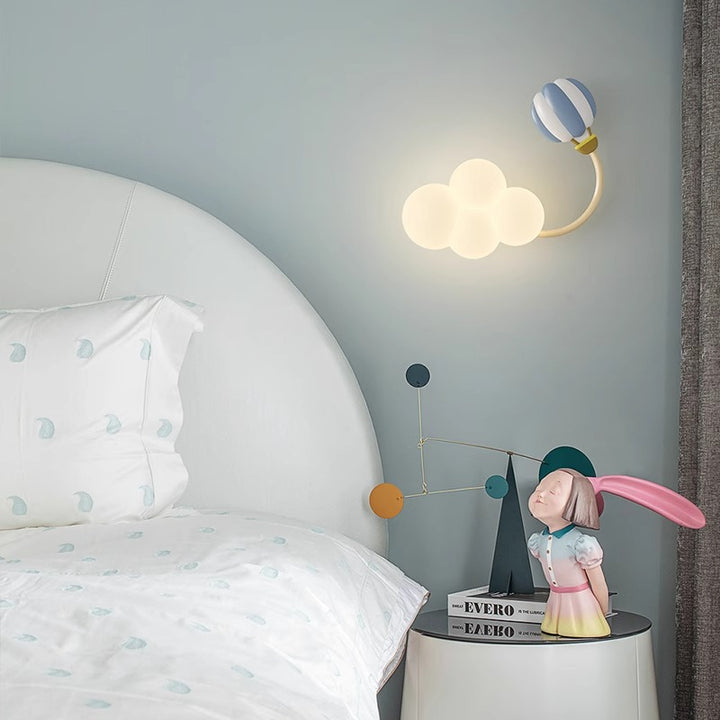 Contemporary Creative Iron &amp; Plastic Cloud-Shaped LED Wall Sconce Lamp For Bedroom