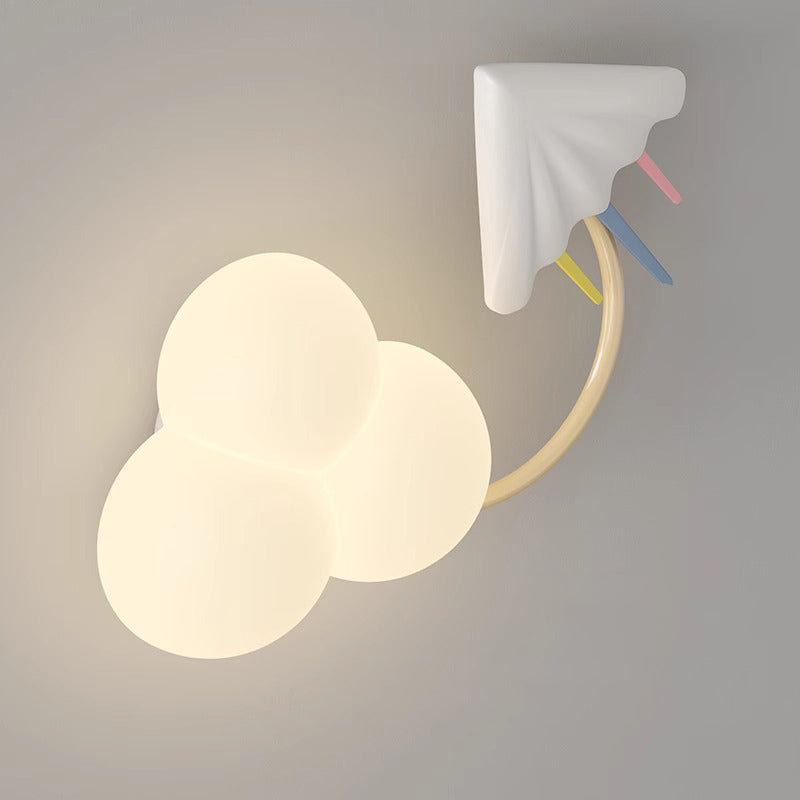 Contemporary Creative Iron &amp; Plastic Cloud-Shaped LED Wall Sconce Lamp For Bedroom