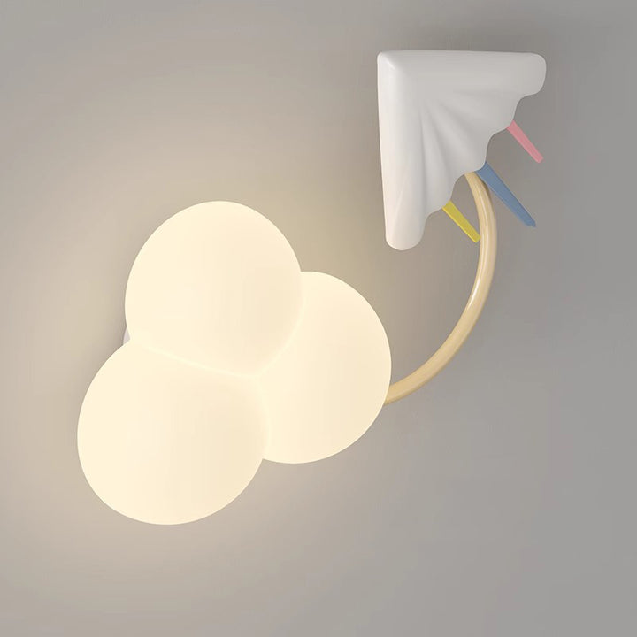 Contemporary Creative Iron &amp; Plastic Cloud-Shaped LED Wall Sconce Lamp For Bedroom