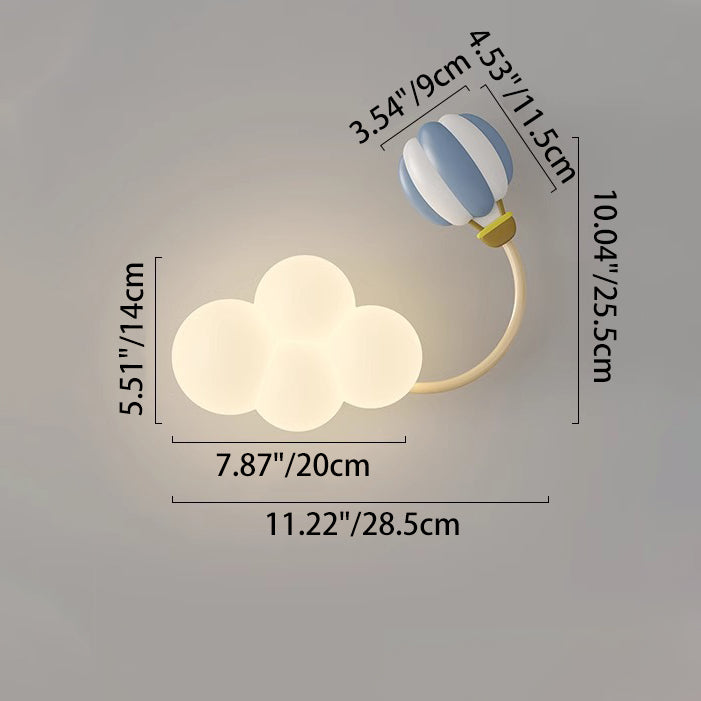 Contemporary Creative Iron &amp; Plastic Cloud-Shaped LED Wall Sconce Lamp For Bedroom