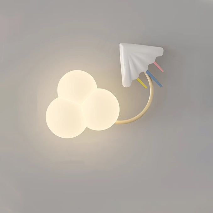 Contemporary Creative Iron &amp; Plastic Cloud-Shaped LED Wall Sconce Lamp For Bedroom