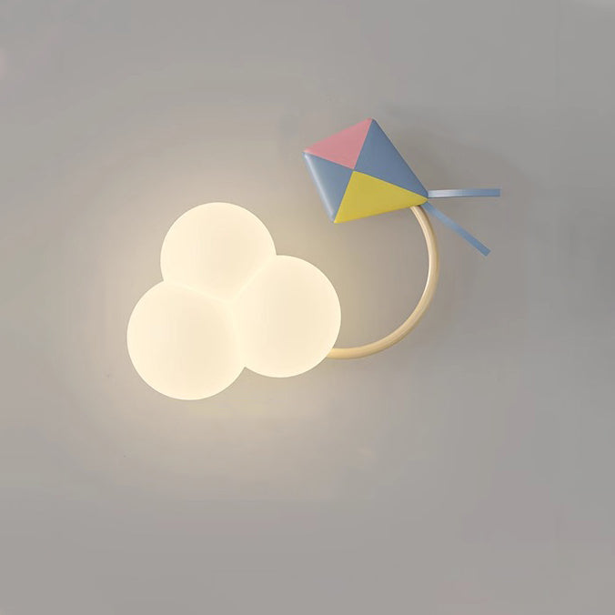 Contemporary Creative Iron &amp; Plastic Cloud-Shaped LED Wall Sconce Lamp For Bedroom