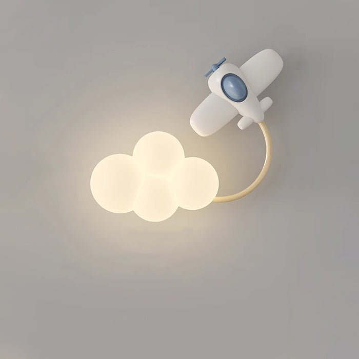 Contemporary Creative Iron &amp; Plastic Cloud-Shaped LED Wall Sconce Lamp For Bedroom