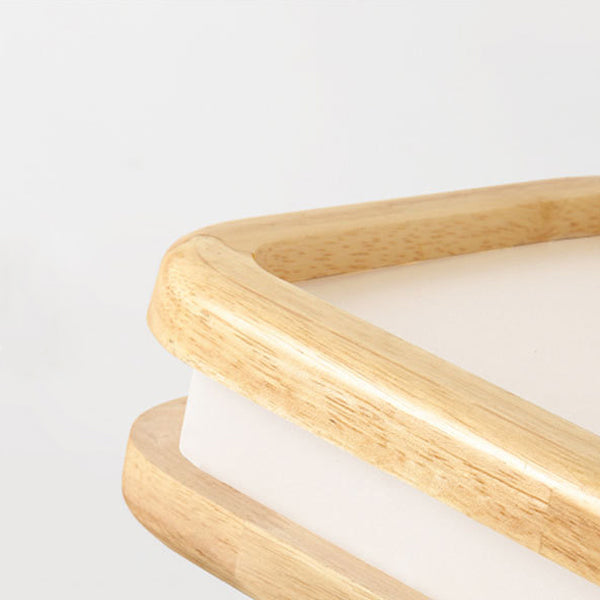 Traditionelle japanische Holz-Acryl-Rechteckige LED-Insel-Leuchter für Esszimmer 