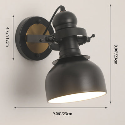 Zeitgenössische industrielle Eisen-Schalenförmige 1-Licht-Wandleuchte für das Wohnzimmer 