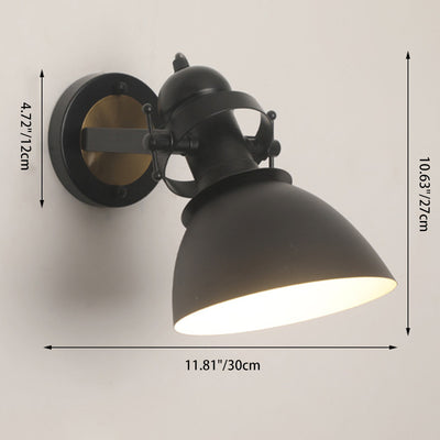 Zeitgenössische industrielle Eisen-Schalenförmige 1-Licht-Wandleuchte für das Wohnzimmer 