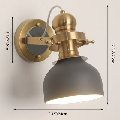 Zeitgenössische industrielle Eisen-Schalenförmige 1-Licht-Wandleuchte für das Wohnzimmer 