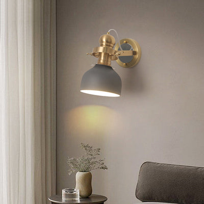Zeitgenössische industrielle Eisen-Schalenförmige 1-Licht-Wandleuchte für das Wohnzimmer 
