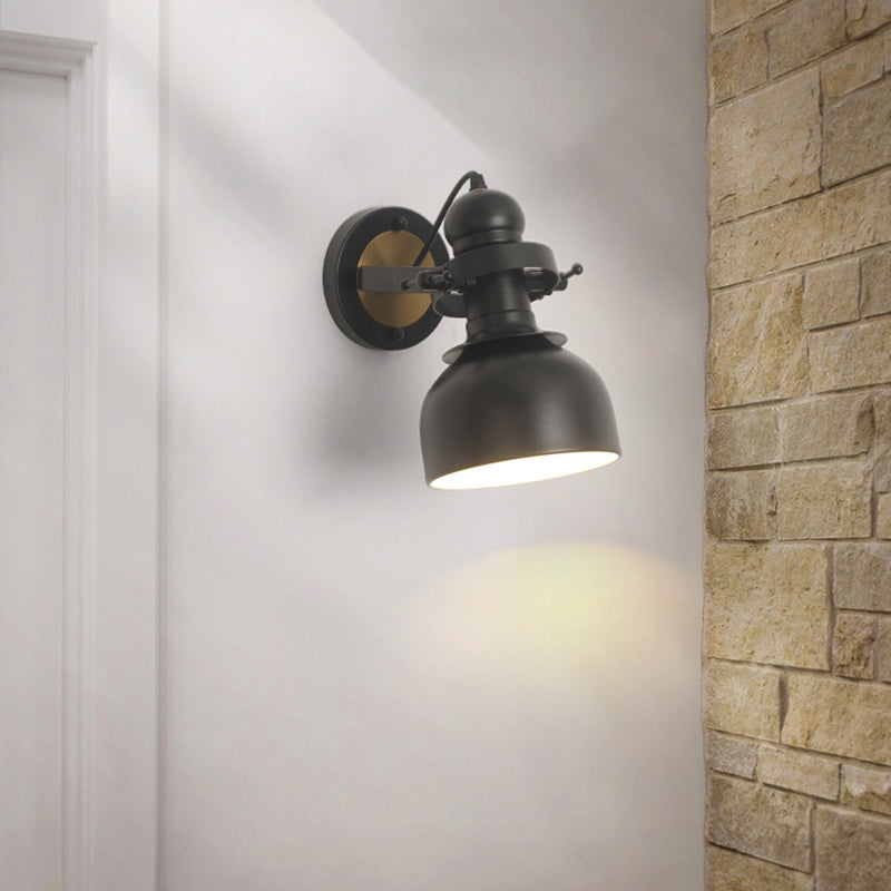 Zeitgenössische industrielle Eisen-Schalenförmige 1-Licht-Wandleuchte für das Wohnzimmer 