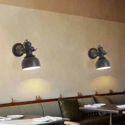 Zeitgenössische industrielle Eisen-Schalenförmige 1-Licht-Wandleuchte für das Wohnzimmer 