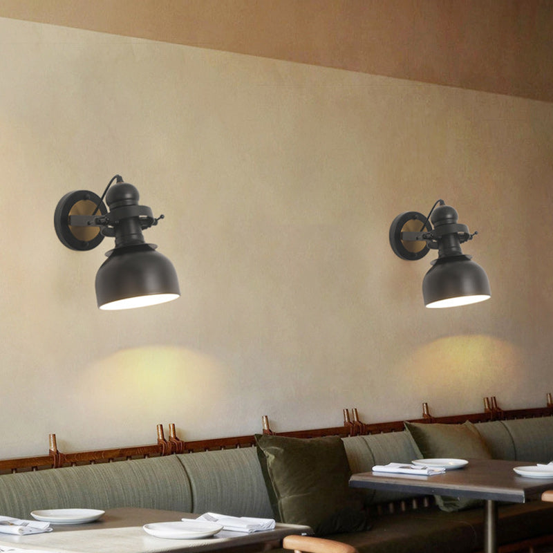 Zeitgenössische industrielle Eisen-Schalenförmige 1-Licht-Wandleuchte für das Wohnzimmer 