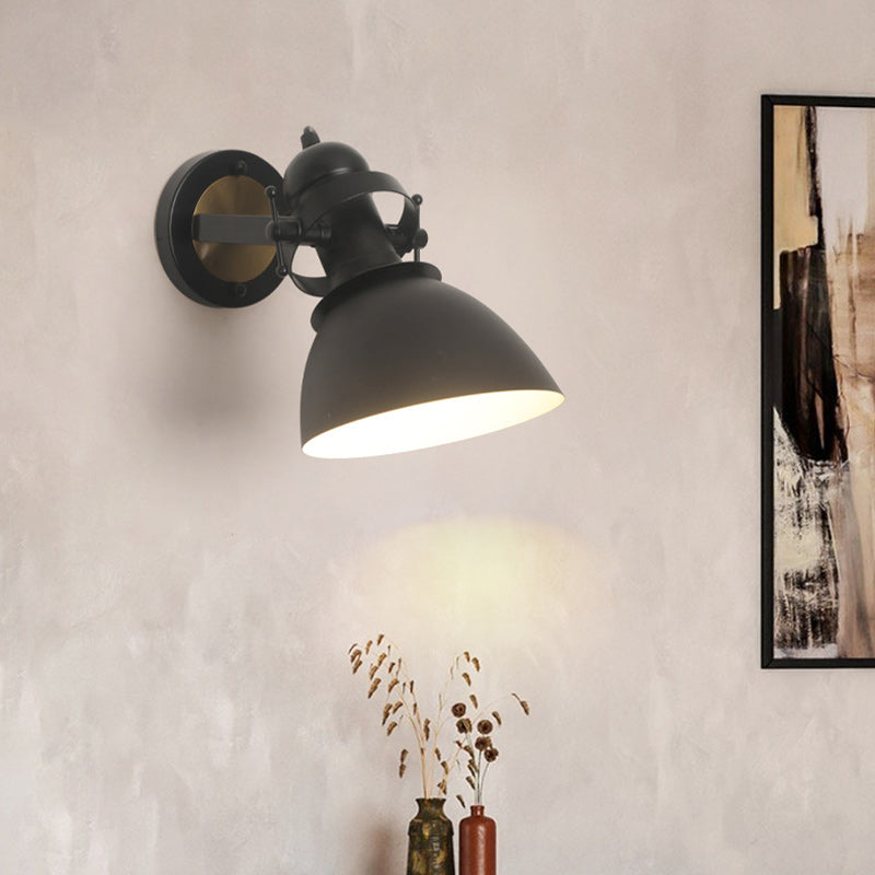 Zeitgenössische industrielle Eisen-Schalenförmige 1-Licht-Wandleuchte für das Wohnzimmer 