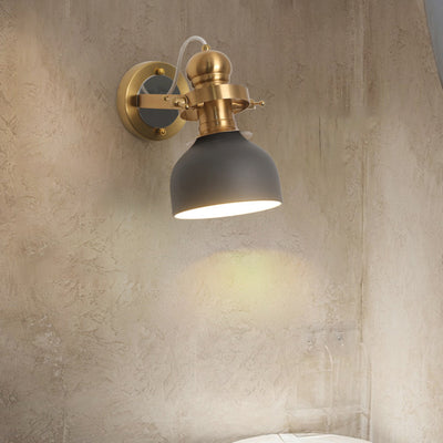 Zeitgenössische industrielle Eisen-Schalenförmige 1-Licht-Wandleuchte für das Wohnzimmer 